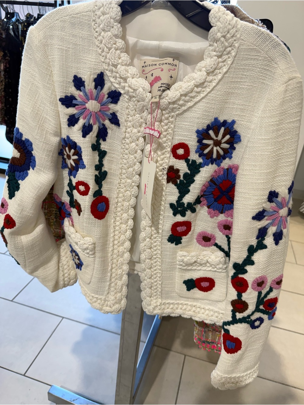 Maison Common Floral Embroidered Jacket NWT $2595 size 36